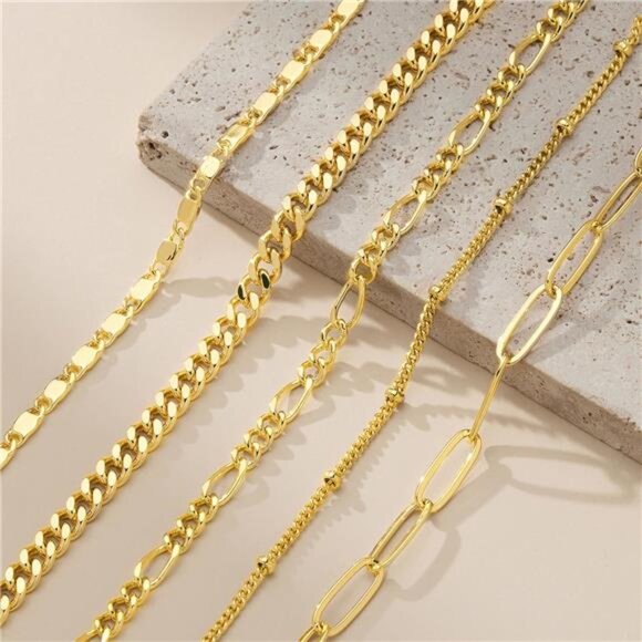 Gold Bracelets for Women Trendy,14K Real Gold Plated Dainty Stackable Paperclip - Picture 6 of 7